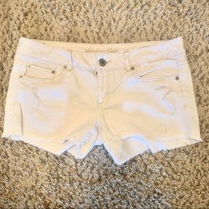 American Eagle White Jean Shorts (Stretch)